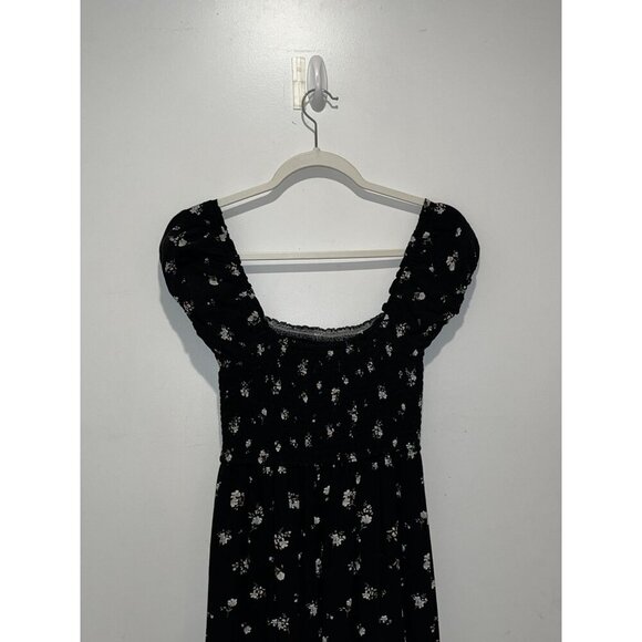 Aeropostale Black Floral Square-Neck Tiered Midi Dress Size XS - Picture 6 of 10